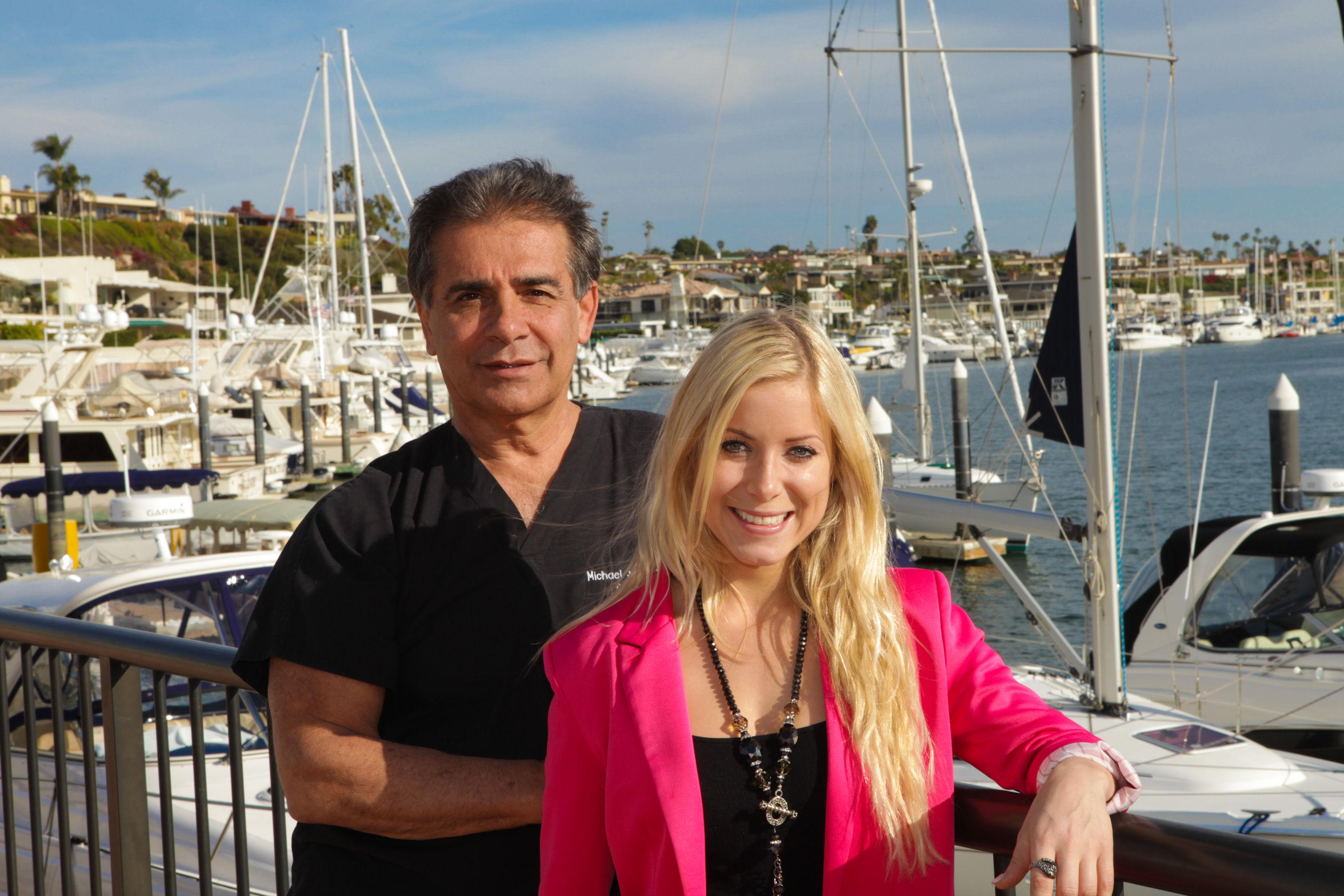 Dr. Niccole, a doctor in Newport Beach, has given his daughter Brittany breast implants for her 18th birthday. Pictured is his other daughter Charm who gets facials and botox from her father on a regular basis.